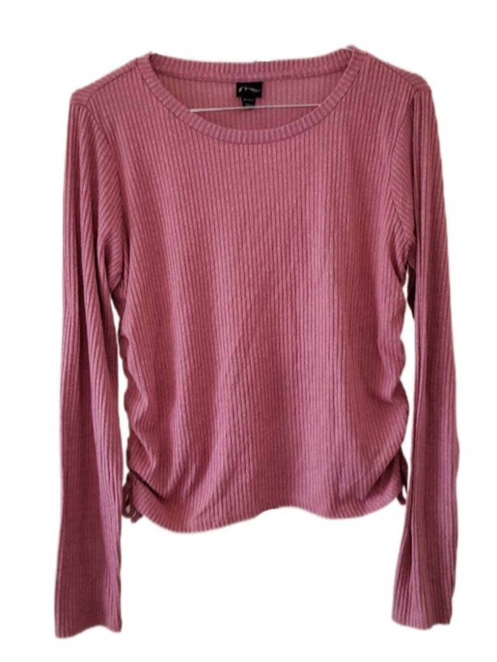 Art Class Pink Ribbed Long Sleeve Crop Top